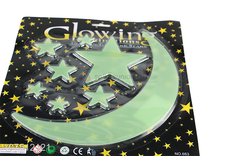 New Product Kids Bedroom Fluorescent Stars Moon Glow Wall Stickers