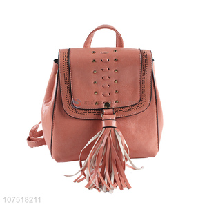 Fashion PU Leather Tassel Small Backpack <em>Shoulders</em> <em>Bag</em>