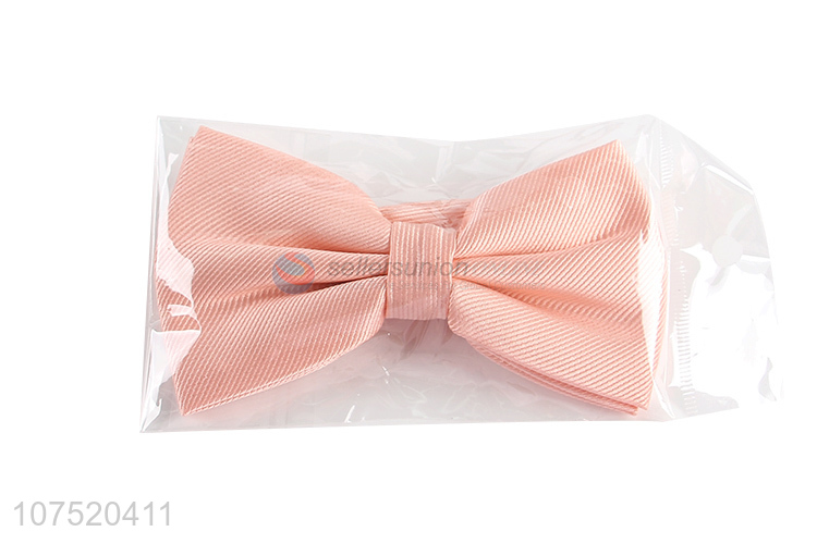 Wholesale solid color twill double-folded bow tie for men