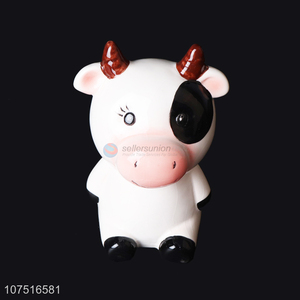 Wholesale home decoration cute cow shape ceramic money box