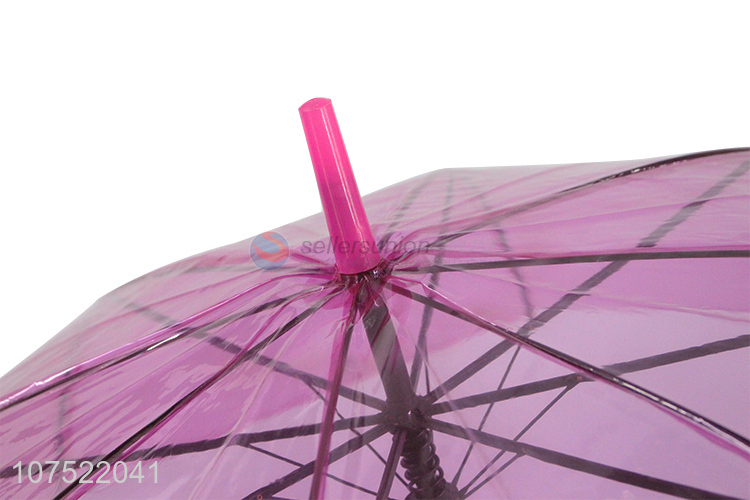 Hot Selling Solid Color Transparent Auto Open Umbrella