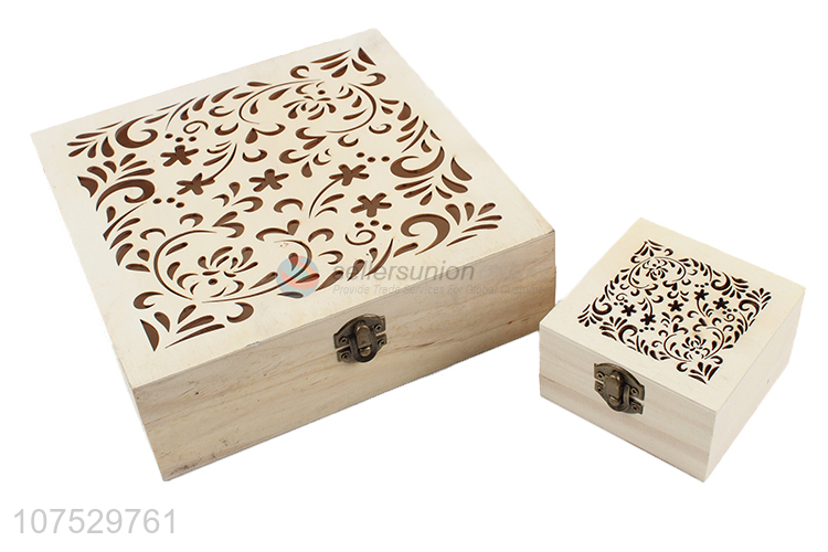 Good sale wooden carving craft box gift box with locking clasp