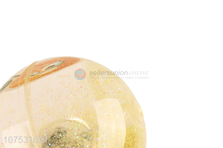 Popular products led flashing glitter bouncing tpu ball with orange card