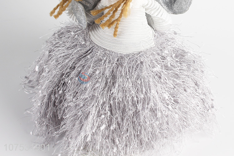 Latest design table decoration Christmas fabric doll with knitted hat