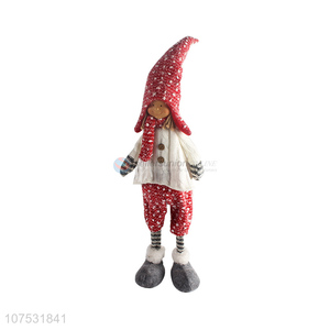 Latest arrival Christmas table decoration standing fabric doll with hat