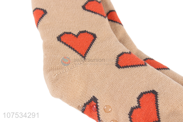 High quality women thermal slipper socks with fleece lining