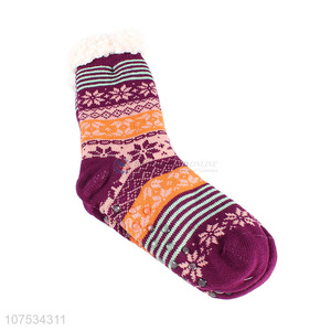 China manufacturer women knitted fleece lined socks for winter