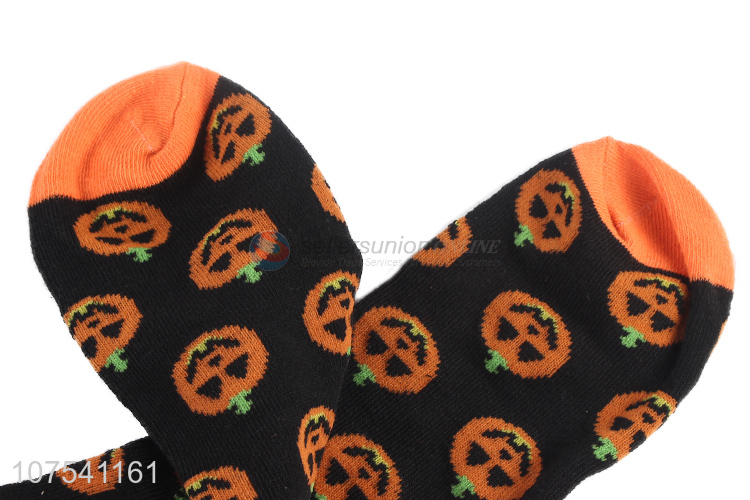 Newest Halloween Pumpkin Pattern Breathable Socks Women Socks