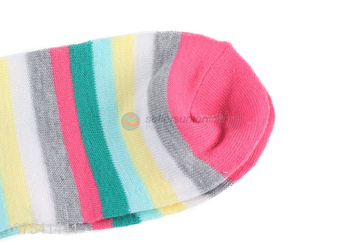 High Quality Colorful Striped Socks Fashion Ladies Casual Sock