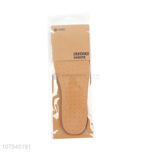 Factory Price Black Eva Beige Leather Insoles Perforated Breathable Insoles