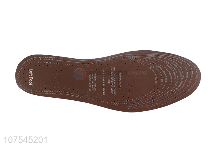 New Arrivals Brown Latex Leather Insoles Comfortable Breathable Insoles