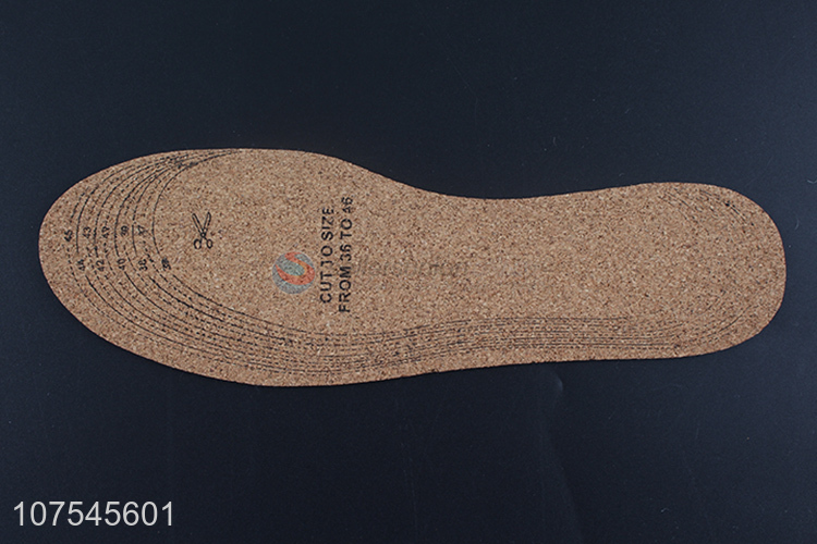 Wholesale Eco-Friendly Breathable Cork Insoles With Size Cut Free