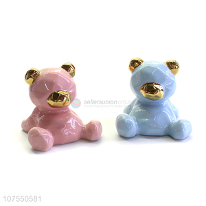 Hot Sales Home Decoration <em>Porcelain</em> Figurines Ceramic Bear <em>Crafts</em> Ornaments