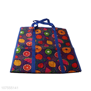 Fashion Fruit Pattern Woven Bag Foldable Luggage Bag