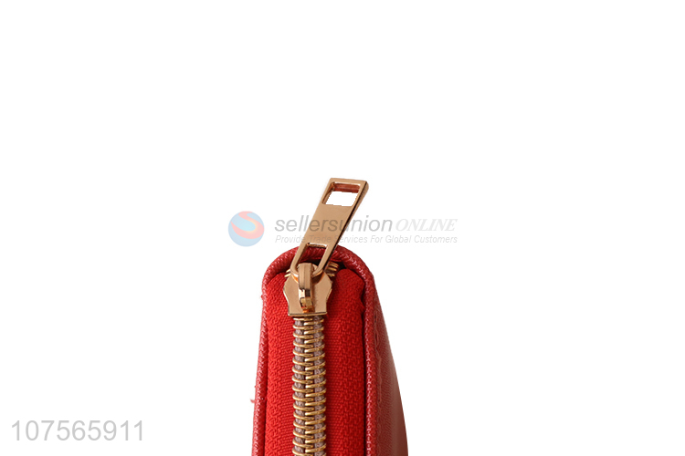 Fashion design ladies pu leather purse women long wallets