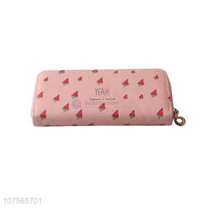Wholesale faux leather long wallet ladies leather purse