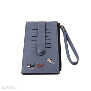 High quality cute cartoon pu leather card holder wallet for women