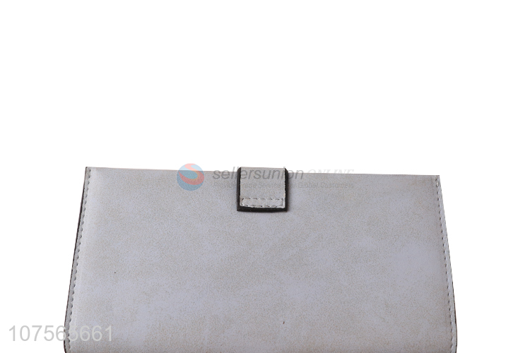 Hot products ladies foldable pu leather purse with button