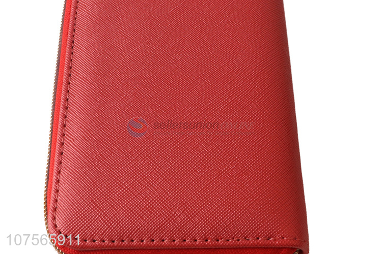 Fashion design ladies pu leather purse women long wallets
