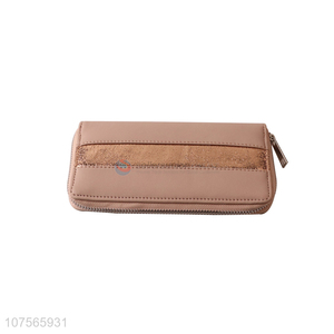 Hot sale women long wallet pu purse with card holder