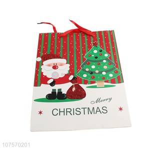 Good quality Father <em>Christmas</em> paper <em>gift</em> bag glitter paper bag