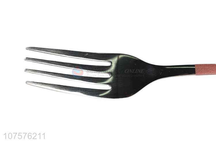 Hot Selling Cutlery Silver Stainless Steel Fork With Pink Handle