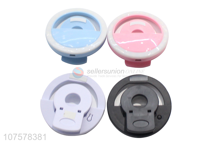 Wholesale portable adjustable 3 types brightness led selfie ring light for mobile phone