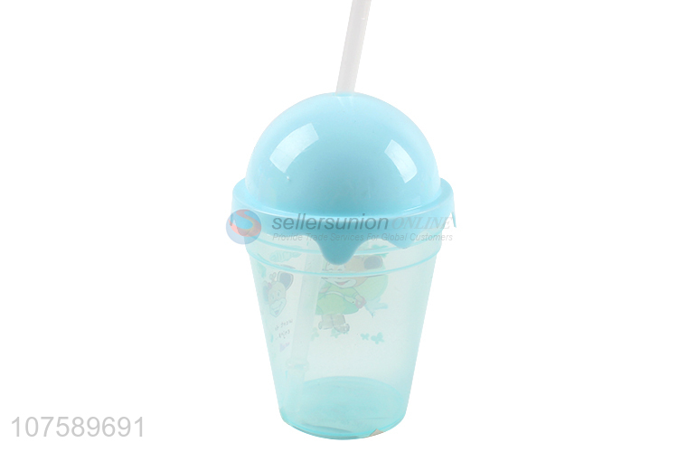 Fashion Colorful Water Cup Cute Juice Cup With Straw
