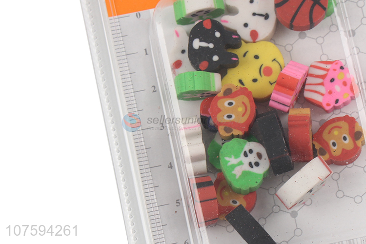Hot sale school supplies mini cartoon erasers for children