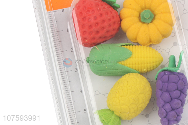 Wholesale creative fruit shape rubber eraser non-toxic eraser for kids