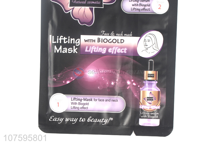 Cheap And Good Quality Lifting-Mask For Face And Neck With Biogold