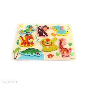 Hot sale kids wood toys educational wooden animal puzzle jigsaw