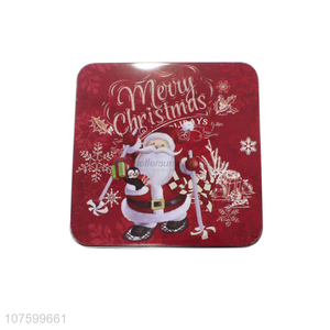 Hot Selling Square Christmas Tin Box Candy Storage Box