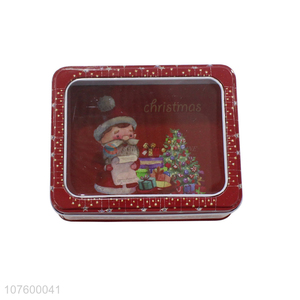 Wholesale Rectangle Christmas Decoration Tin Box Gift Box