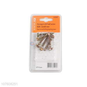 Good Sale Yellow Hexagon Drill Tail Screw With Ring Gasket Set