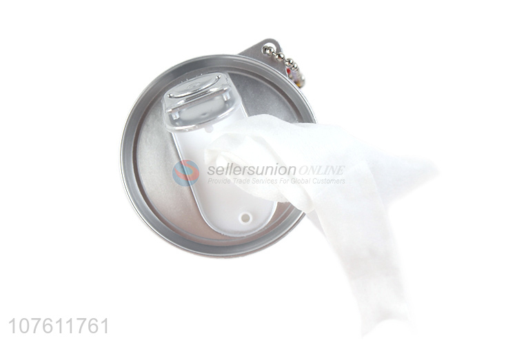 Factory Price Portable Mini Canned Wet Wipes With Chain