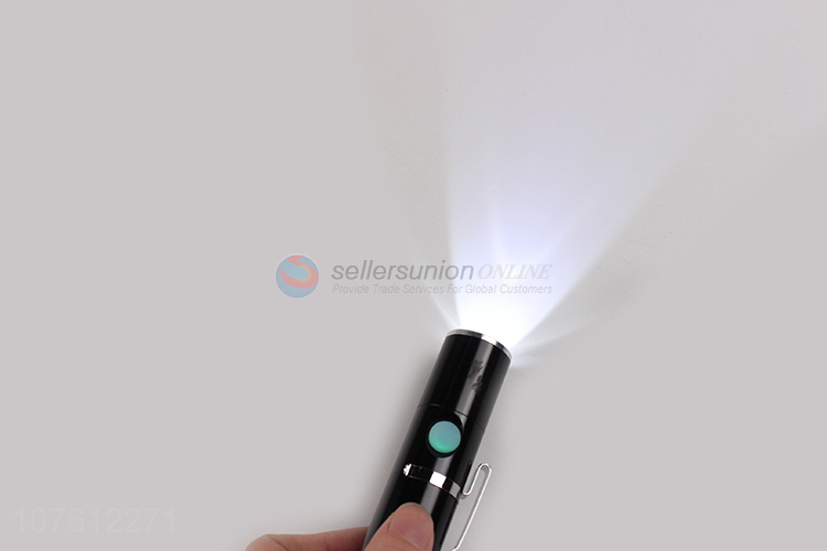 New products portable mini usb charging aluminum flashlight with clip