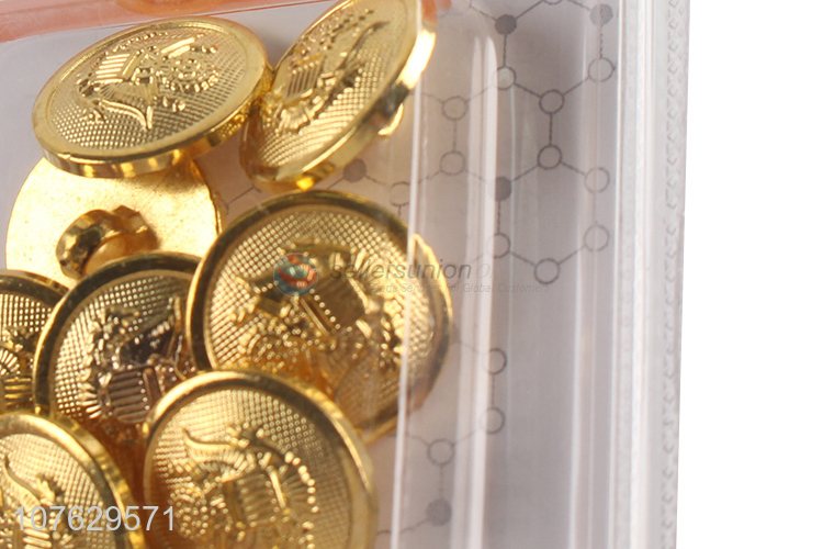 New products 20mm round gold nylon buttons garment accessories