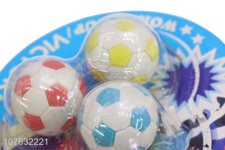 Best Selling 3 Pieces Soccer Ball Shape Eraser Set