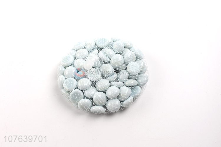 High-value light blue solid glass ball cream flat glass bead