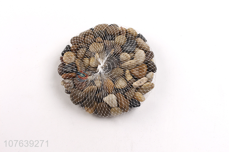 Low Price Ornamental Colorful Pebbles with Net Bag