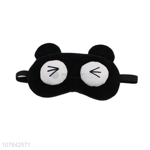 Promotional lovely cartoon short plush blindfold adjustable sleep eye mask