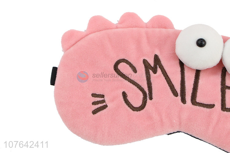 Wholesale embroidery ice pack eye mask 3d short plush sleeping mask