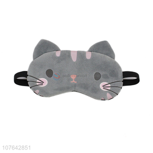 Low price cartoon cat gel sleep eye mask short plush eye mask