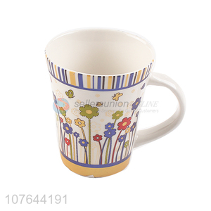 Best selling flower printing cheap price ceramic water cup coffee cup