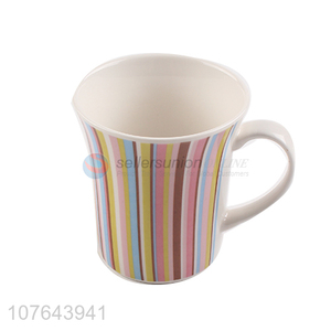 Stripe printing colourful cute ceramic cup milk mug coffee mug