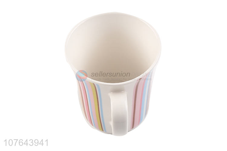 Stripe printing colourful cute ceramic cup milk mug coffee mug