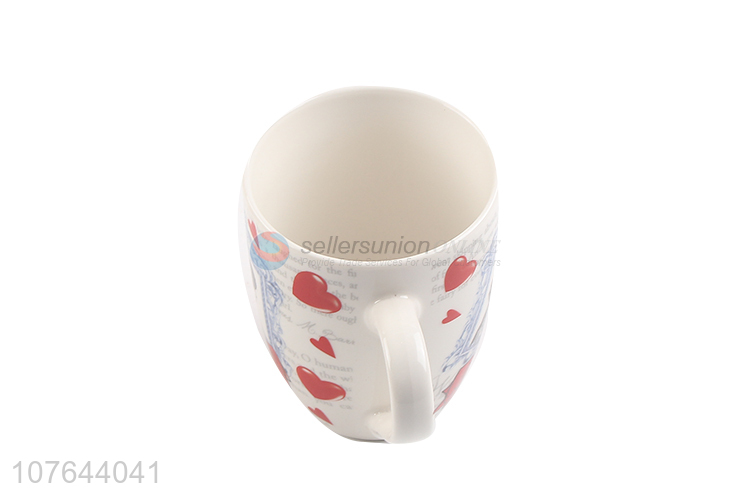 Wholesale color ceramic coffee tea cups with handle for home