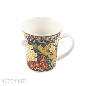 Flower printing colourful high quality ceramic water cup