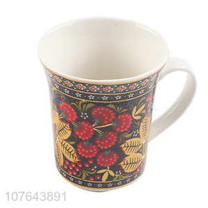 Factory supply personalized design drinking ceramic cup with handle